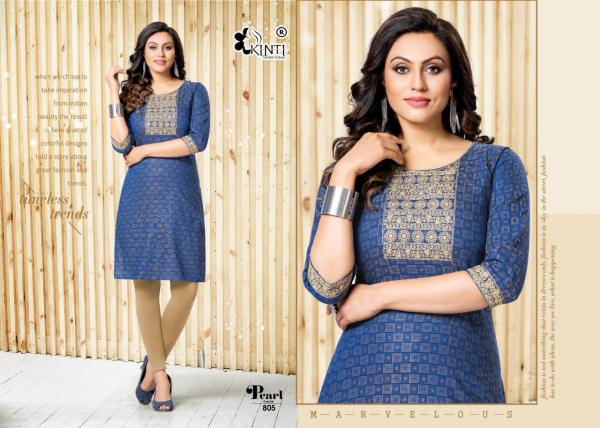 Kinti Pearl 8 Designer Cotton Embroidery Kurti